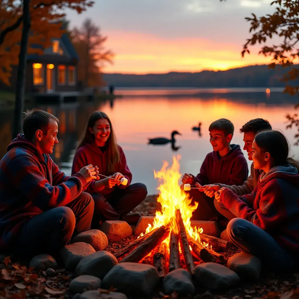 Лесная тропа, усыпанная красными и желтыми листьями