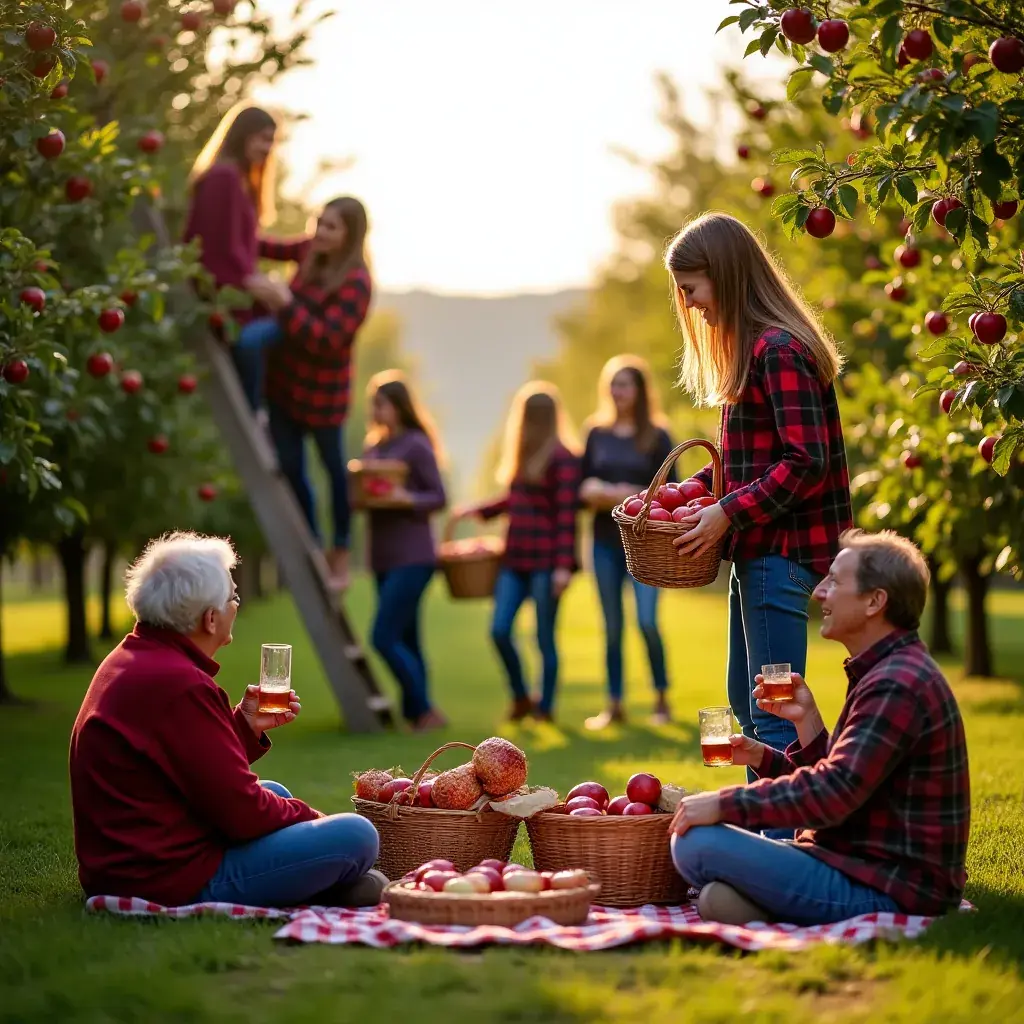 Вид на горный хребет с яркими осенними деревьями