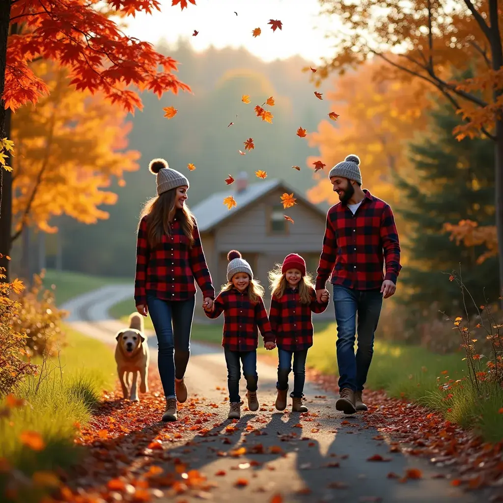 Яркие осенние листья на фоне гор в Вермонте